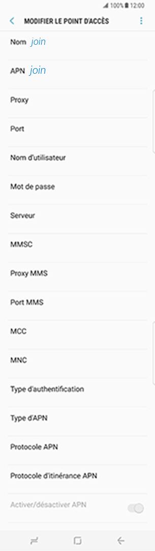 configuration APN Join Experience HTC One M7